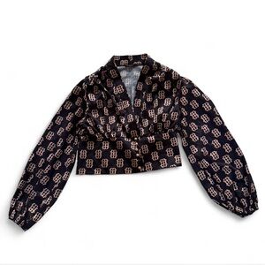 Chicme Black and cream Geometric Blouse